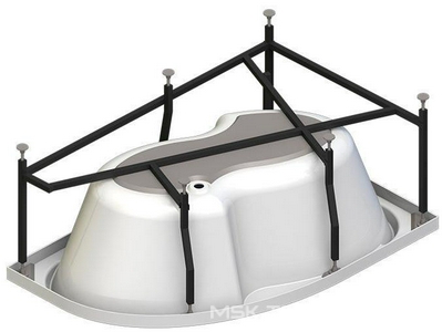 Ванна акриловая " 3", 1600х1050x480 мм, левая, фронтальная панель, полотенцедержатель, каркас в компл., БЕЗ сифона, белая ZZ Radomir Ирма 2-78-0-1-1-229