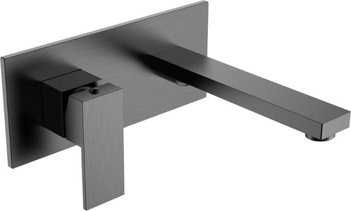 Смеситель встраиваемый для раковины, с внутренней частью, цв.оружейная сталь ZZ Boheme Qubic 475-GM