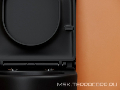 Напольная пристенная чаша унитаза METROPOL, смыв Торнадо, нижняя подводка, гор. выпуск, с крепежом и сиденьем  микролифт, цвет черный матовы ZZ Ceramica Nova Metropol CN4001T-BMB