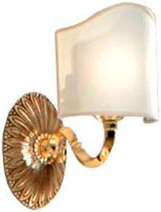 Светильник настенный, 1ШТ., (держатель цв. золото, абажур цв. белый),  KL Cezares Carlotta CA08/O