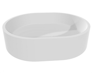 Раковина накладн. на столешн,овал.560х440хh125мм,без отв.д/смес,без перелива,литой камень S-Stone, матов цв.белый,  10 ZZ Salini Gloria 1102211M