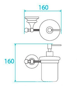 Дозатор настенный керамический, (цв.бронза),  ZZ Cezares Olimp OLIMP-SOI-02-M