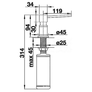 Дозатор встраиваемый Blanco  525810 цв.хром, церный, антрацит, ZZ Blanco Lato 525810 / к.т.428313