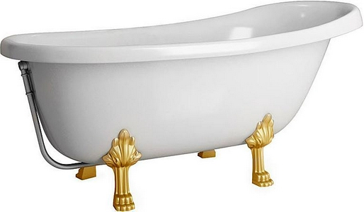 Ванна Салерно 1700x645-827 см  без слива-перелива, опоры золото ZZ Фэма салерно Фэма Салерно