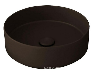 Раковина накладная на стол, круглая 40х40хh12,5мм, без отв.д/смес, без перелива и пробки слива, (цв.Lavagna),  ZZ Ceramica Cielo Shui Comfort SHCOLAT40 (LV) Lavagna