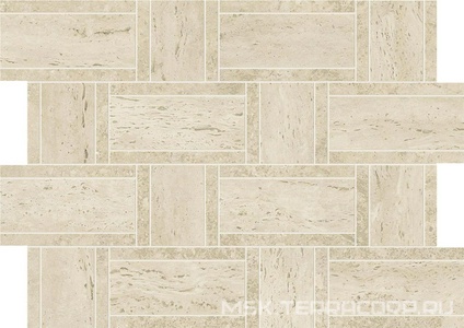 Мозаика Marvel Pearl Mosaico Basketweave 35x47 Atlas Concorde Italy Marvel Travertine AF9O