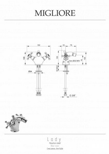 Смеситель для биде, (цв.золото),  ZZ Migliore Lady 18846