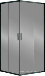 Душевой уголок 900х800хh1900мм, прямоуг., правый/левый, (стекло прозрачное 6мм, фурн.цв.вороненая сталь), Garda ZZ