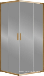 Душевой уголок 1200х1200хh1900мм, квадрат, раздвижн., (стекло прозрачное 6мм, фурн.цв.брашированное золото), Garda ZZ