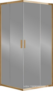 Душевой уголок 1200х1200хh1900мм, квадрат, раздвижн., (стекло прозрачное 6мм, фурн.цв.брашированное золото),  ZZ Vincea Garda VSS-1G1212CLG