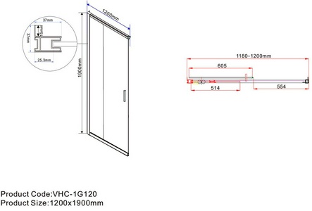 Душевой уголок 1200х1200хh1900мм, квадрат, раздвижн., (стекло прозрачное 6мм, фурн.цв.брашированное золото),  ZZ Vincea Garda VSS-1G1212CLG