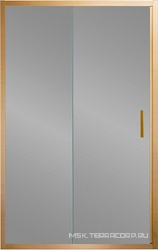 Дверь для душа, в нишу 1300хh1900мм, раздвижная, 1 дверь, 1 неподв.секция, правая/левая, (стекло прозрачное 6мм, фурн.цв.браширован. золото), Garda ZZ