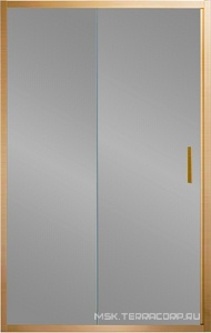 Дверь для душа, в нишу 1300хh1900мм, раздвижная, 1 дверь, 1 неподв.секция, правая/левая, (стекло прозрачное 6мм, фурн.цв.браширован. золото),  ZZ Vincea Garda VDS-1G130CLG