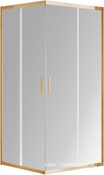 Душевой уголок 1000х1000хh1900мм, квадрат, раздвижн., (стекло прозрачное 6мм, фурн.цв.брашированное золото), Garda ZZ