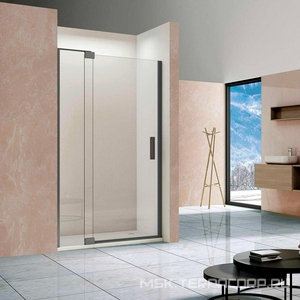 Дверь для душа в нишу, 900/1000хh2000мм, распашная с неподв.сегментом, правая/левая, (стекло 8мм, прозрачная, фурн.цв.вороненая сталь), Extra ZZ Vincea Exrta VDP-1E9010CLGM