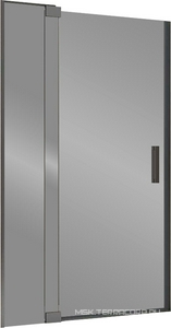 Дверь для душа в нишу, 900/1000хh2000мм, распашная с неподв.сегментом, правая/левая, (стекло 8мм, прозрачная, фурн.цв.вороненая сталь), Extra ZZ Vincea Exrta VDP-1E9010CLGM