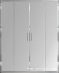 Дверь для душа, в нишу 1600хh1900мм, раздвижная, 1 дверь, 1 неподв.секция, правая/левая, (стекло прозрачное 6мм, фурн.цв.хром), Alpha ZZ