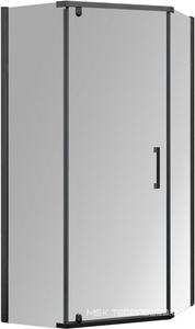 Душевой уголок 900х900хh1950мм, 5-ти угольный, распашая дверь правая/левая, с 2 непод. сегмент,(стекло прозр.6мм, фурнит.цв.вороненая сталь), ZZ Vincea Stresa VSP-1S900CLGM