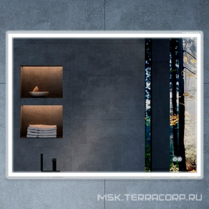 Зеркало 800x600х30мм, с встроенным по периметру светильником, сенсорным выключателем и диммером, Vincea ZZ Vincea Универсал VLM-3VN800-2