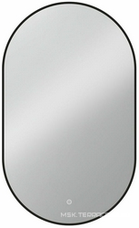 Зеркало 500xh900х30мм, с встроенным светильником, сенсорным выключателем и диммером, (окантовка цв.черный матовый), Vincea