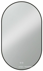 Зеркало 600xh1000х30мм, с встроенным светильником, сенсорным выключ., диммером с функц.антизапотевания, (окантовка цв.черный матовый), Vincea ZZ Vincea Универсал VLM-3AU100B-2