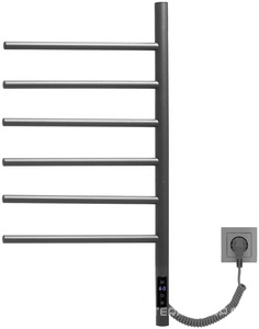 Полотенцесушитель 43х80см, электрический, 65W, таймер, без модуля скрыт. подключения, (цв.графит), Vincea ZZ Vincea Универсал VTD-1S2CGE