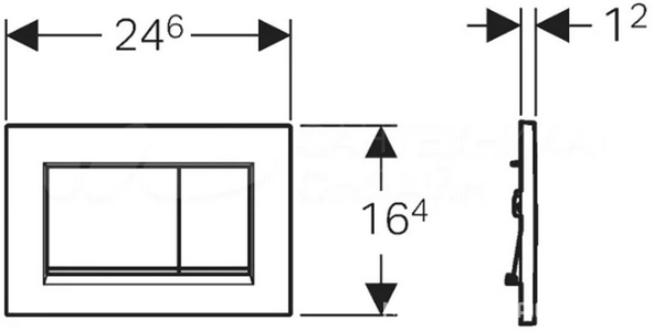 Клавиша двойного смыва, для инсталляции д/унитаза, (пластик цв.брашированное золото), Vincea ZZ Vincea Универсал VFP-001BG