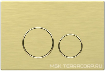 Клавиша двойного смыва, для инсталляции д/унитаза, (пластик цв.брашированное золото), Vincea ZZ