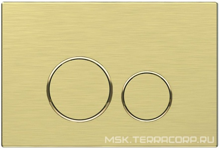 Клавиша двойного смыва, для инсталляции д/унитаза, (пластик цв.брашированное золото), Vincea ZZ Vincea Универсал VFP-005BG