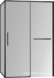 Душевой уголок 1000х800хh2000мм, прямоуг., правый/левый, (стекло прозрачное 6мм Easy Clean, фурн.цв.черный), Slim Soft ZZ