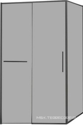 Душевой уголок 1500х900хh2000мм, прямоуг., правый/левый, (стекло прозрачное 6мм Easy Clean, фурн.цв.вороненая сталь), Slim Soft ZZ