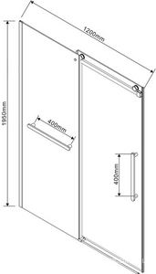 Дверь для душа, в нишу 1200хh1900мм, раздвижн, 1 дверь, 1 неподв.секция, правая/левая,(стекло прозр.8мм Easy Clean,фурн.цв.воронен.сталь), ZZ Vincea Como Soft VDS-1CS120CLGM