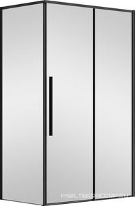 Душевой уголок 1100х900хh1950мм, прямоуг., правый/левый, (стекло тонированное 6мм Easy Clean, фурн.цв.черный матовый),  ZZ Vincea Slim-N VSR-4SN9011CGB