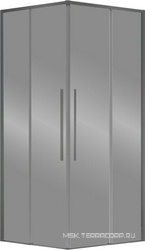 Душевой уголок 1000х800хh1950мм, прямоуг., правый/левый, (стекло прозрачное 6мм Easy Clean, фурн.цв.вороненая сталь), Slim-N ZZ