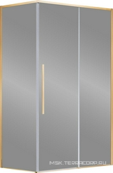 Душевой уголок 1100х900хh1950мм, прямоуг., правый/левый, (стекло прозрачное 6мм Easy Clean, фурн.цв.брашированное золото), Slim-N ZZ