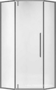 Душевой уголок 900х900хh1950мм, 5-ти угольн, распаш.дверь правая/левая, с 2 неподв.сегмент.(ст.прозр.6мм Easy Clean, фурнит.цв.ворон.сталь),  ZZ Vincea Slim-N VSP-4SN900CLGM