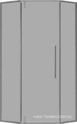 Душ.уголок 1000х1000хh1950мм, 5-ти угольн, распаш.дверь правая/левая, с 2 неподв.сегмент.(ст.прозр.6мм Easy Clean, фурнит.цв.воронен.сталь),Slim-N ZZ