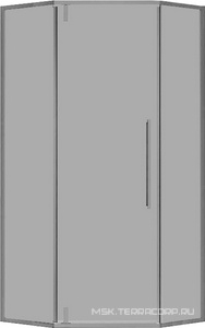 Душ.уголок 1000х1000хh1950мм, 5-ти угольн, распаш.дверь правая/левая, с 2 неподв.сегмент.(ст.прозр.6мм Easy Clean, фурнит.цв.воронен.сталь), ZZ Vincea Slim-N VSP-4SN100CLGM