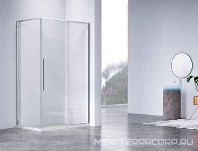 Душевой уголок 1300х900хh1950мм, прямоуг., правый/левый, (стекло прозрачное 6мм Easy Clean, фурн.цв.хром),  ZZ Vincea Slim-N VSR-4SN9013CL