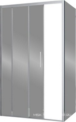 Душевой уголок 1200х900хh1950мм, прямоуг., правый/левый, (стекло прозрачное 6мм Easy Clean, фурн.цв.черный матовый), Soft ZZ