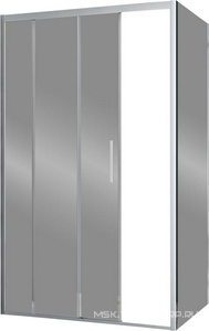 Душевой уголок 1200х900хh1950мм, прямоуг., правый/левый, (стекло прозрачное 6мм Easy Clean, фурн.цв.черный матовый),  ZZ Vincea Soft VSR-3SO9012CLB