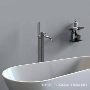 Смеситель для ванны, напольный, душевая лейка, шланг в компл., (цв.вороненая сталь),  ZZ Vincea Desire VTF-1DGM