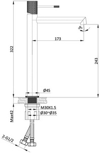 Смеситель для раковины однорычажный, (цв.,брашированный никель),  ZZ Vincea Desire VBF-1D2BN