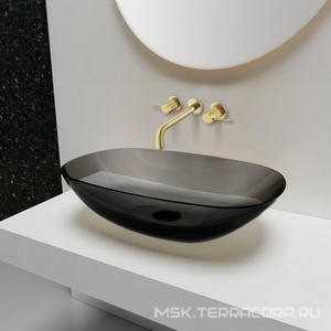 Смеситель для раковины, встраиваемый в стену, внутрен. часть в компл., (цв.брашированное золото),  ZZ Vincea Groove VBFW-4G1BG4