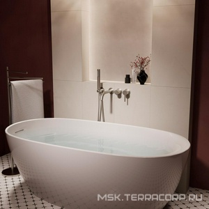 Смеситель для ванны, встраиваемый в стену, шланг, лейка, кронштейн, внутренняя часть в компл., (цв.брашированный никель),  ZZ Vincea Villa VTFW-1VL1BN