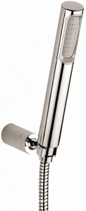 Душевой гарнитур: лейка пластик ABS, металлический шланг 1500мм, настенный держатель, (цв.стальной), Birillo ZZ Paffoni Универсал ZDUP036ST