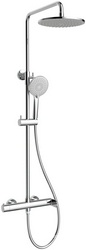 Смеситель для душа, со стационарным верхн.душем 25см., душевая лейка, шланг в компл., (цв.хром),  ZZ Vincea Rondo VSFS-1R0CH