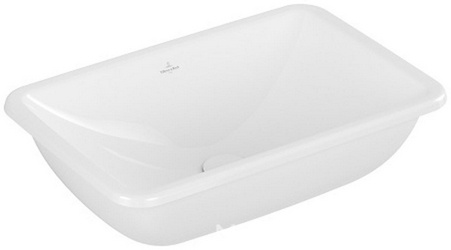 Раковина встраиваемая снизу 540x340x190мм, без отв.для смесителя, с переливом, крепёж в компл., (цв.R1white alpin cer+),  ZZ Villeroy & Boch Loop & Friends 4A5700R1