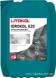 Добавка латексная для увеличения адгезии цементных растворов Idrokol x20-m 10 кг ZZ Litokol IdroKol LK-IK20