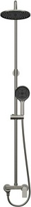 Смеситель для ванны(душа), со стационарным верхн.душем d25см., душевая лейка, шланг в компл., (цв.оружейная сталь),  ZZ BelBagno Marino MARINO-VSCM-GM